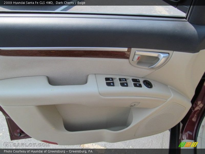 Dark Cherry / Beige 2009 Hyundai Santa Fe GLS 4WD