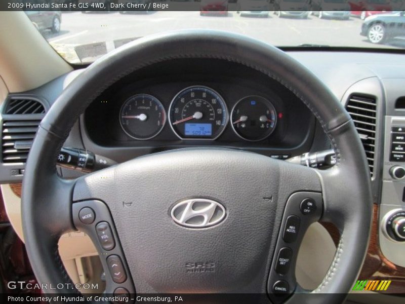 Dark Cherry / Beige 2009 Hyundai Santa Fe GLS 4WD