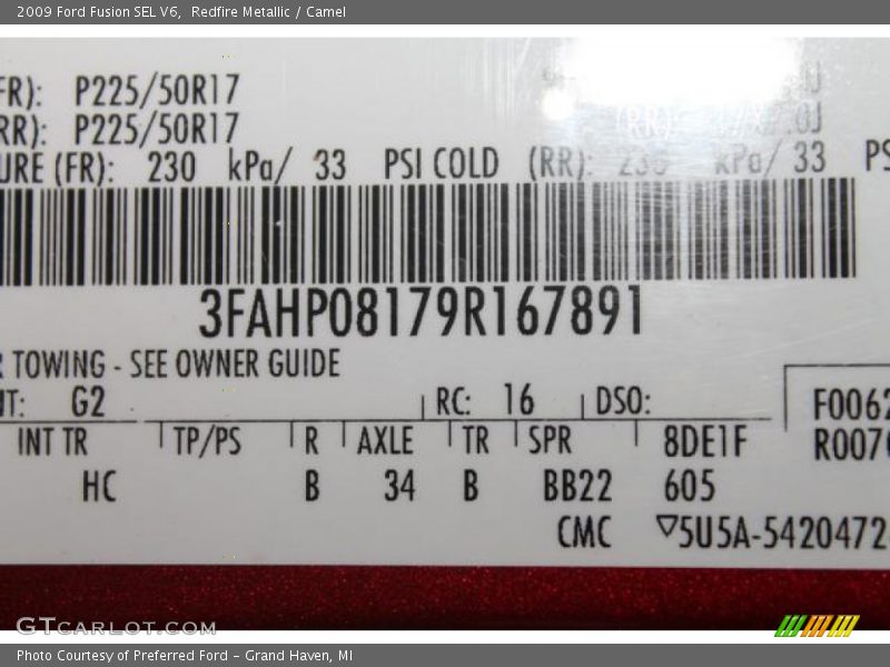 Redfire Metallic / Camel 2009 Ford Fusion SEL V6