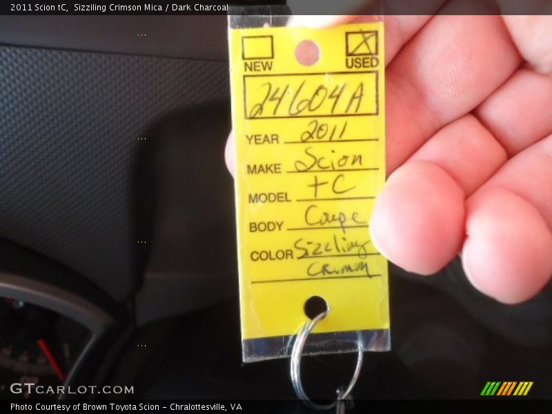 Sizziling Crimson Mica / Dark Charcoal 2011 Scion tC