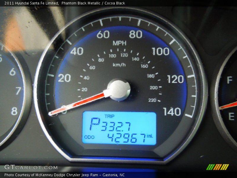 Phantom Black Metallic / Cocoa Black 2011 Hyundai Santa Fe Limited