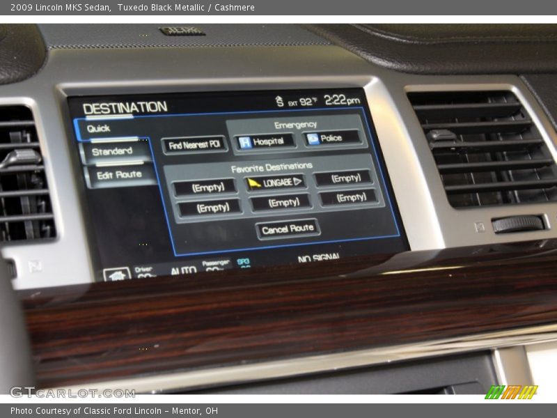 Tuxedo Black Metallic / Cashmere 2009 Lincoln MKS Sedan