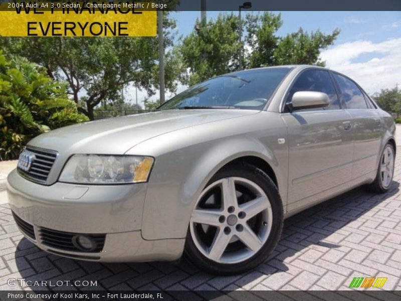 Champagne Metallic / Beige 2004 Audi A4 3.0 Sedan