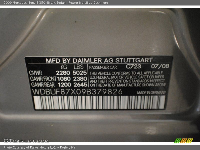 Pewter Metallic / Cashmere 2009 Mercedes-Benz E 350 4Matic Sedan