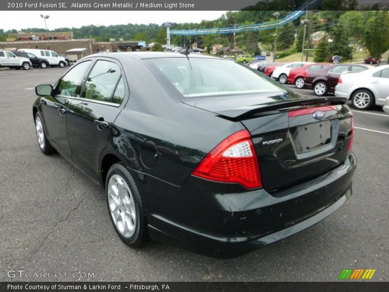 Atlantis Green Metallic / Medium Light Stone 2010 Ford Fusion SE