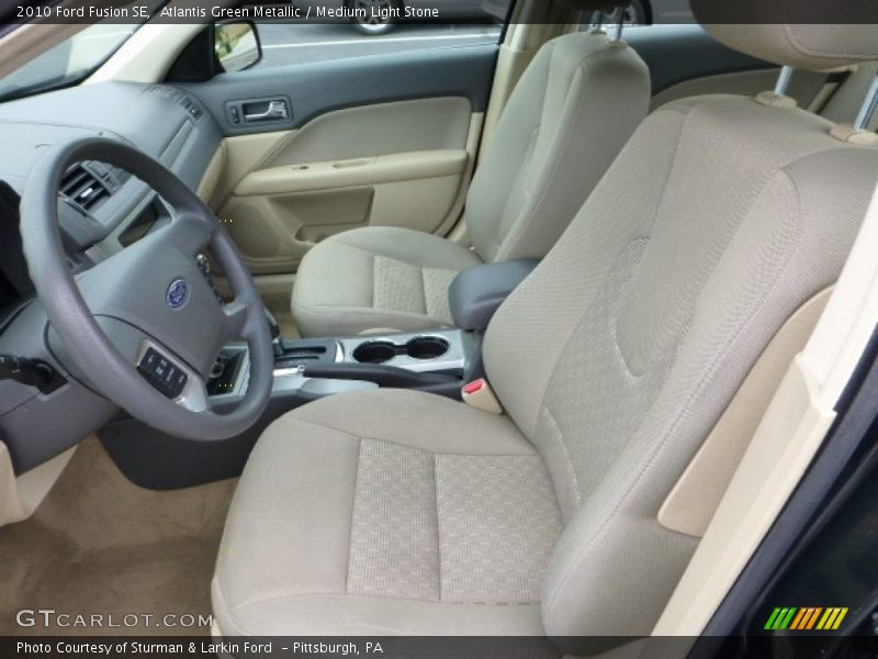 Atlantis Green Metallic / Medium Light Stone 2010 Ford Fusion SE