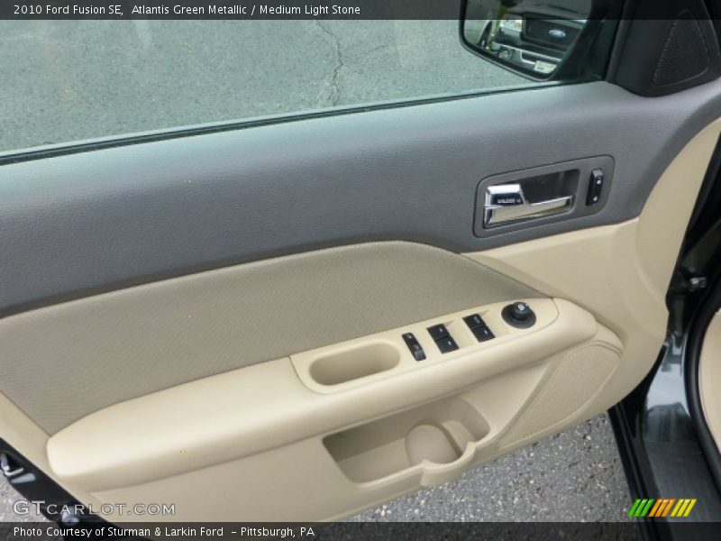 Atlantis Green Metallic / Medium Light Stone 2010 Ford Fusion SE