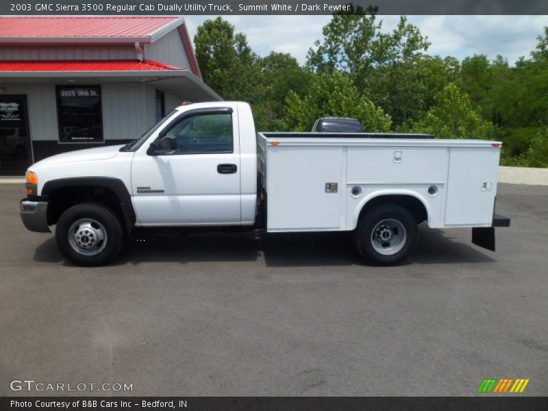 Summit White / Dark Pewter 2003 GMC Sierra 3500 Regular Cab Dually Utility Truck