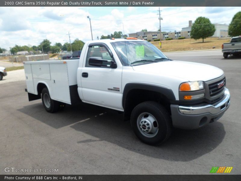 Summit White / Dark Pewter 2003 GMC Sierra 3500 Regular Cab Dually Utility Truck