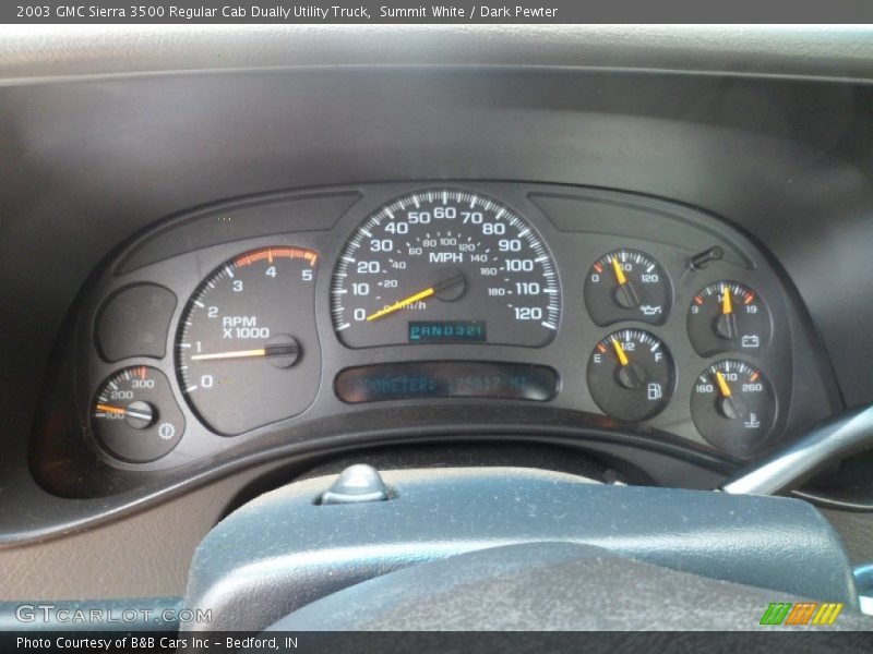 Summit White / Dark Pewter 2003 GMC Sierra 3500 Regular Cab Dually Utility Truck