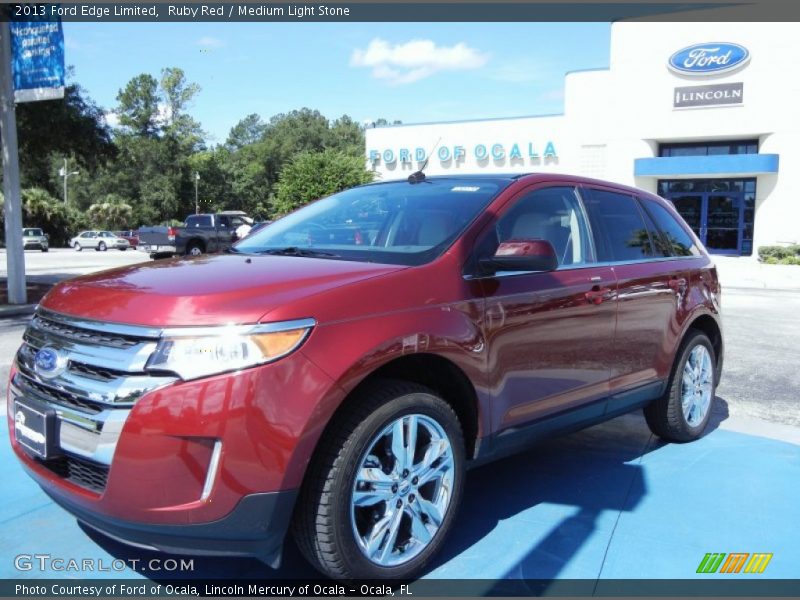 Ruby Red / Medium Light Stone 2013 Ford Edge Limited