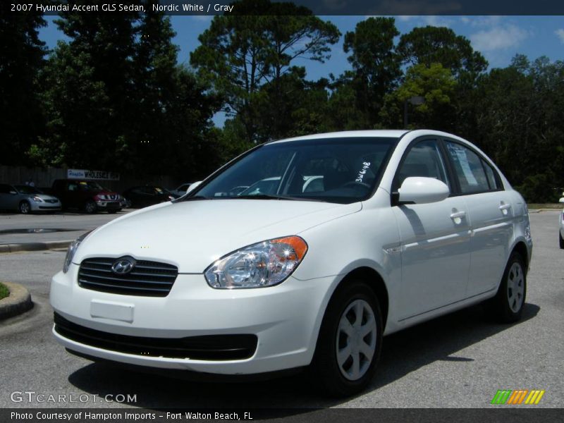 Nordic White / Gray 2007 Hyundai Accent GLS Sedan