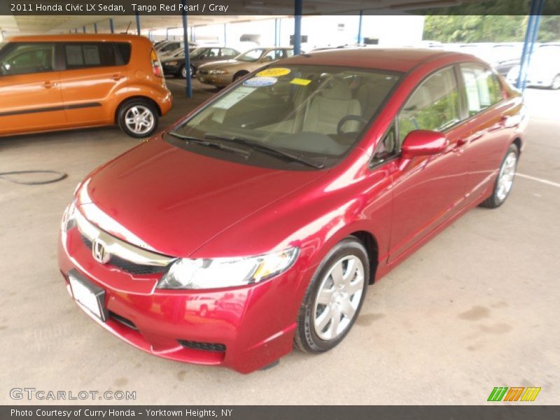 Tango Red Pearl / Gray 2011 Honda Civic LX Sedan