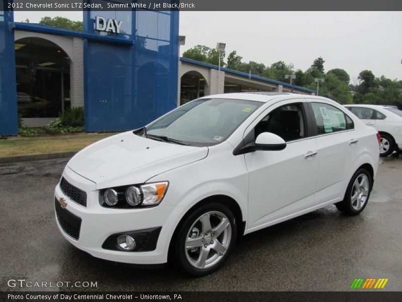 Summit White / Jet Black/Brick 2012 Chevrolet Sonic LTZ Sedan