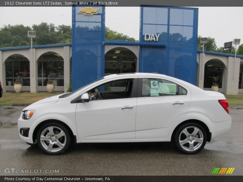 Summit White / Jet Black/Brick 2012 Chevrolet Sonic LTZ Sedan