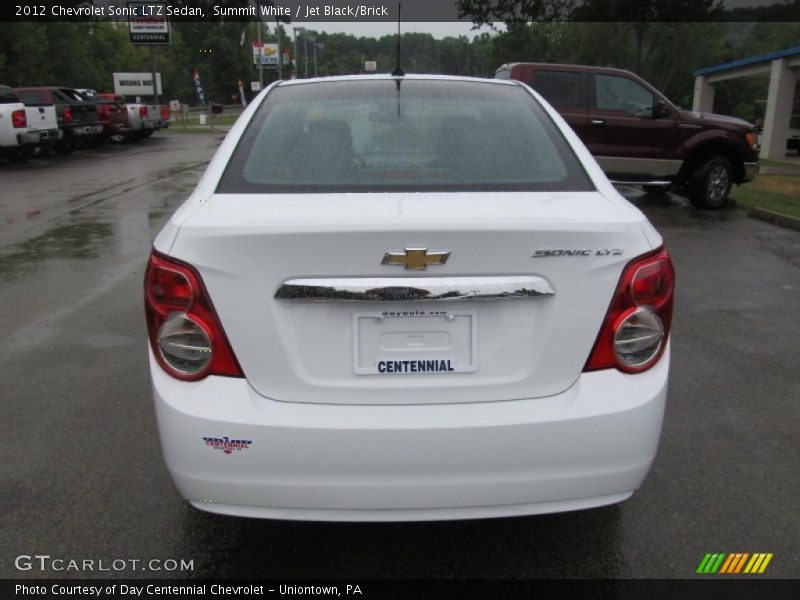 Summit White / Jet Black/Brick 2012 Chevrolet Sonic LTZ Sedan