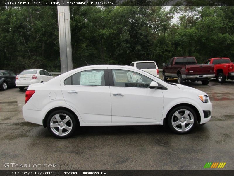 Summit White / Jet Black/Brick 2012 Chevrolet Sonic LTZ Sedan