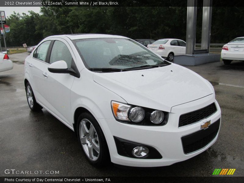 Summit White / Jet Black/Brick 2012 Chevrolet Sonic LTZ Sedan