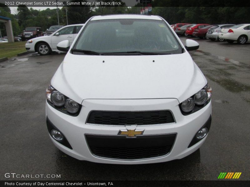 Summit White / Jet Black/Brick 2012 Chevrolet Sonic LTZ Sedan