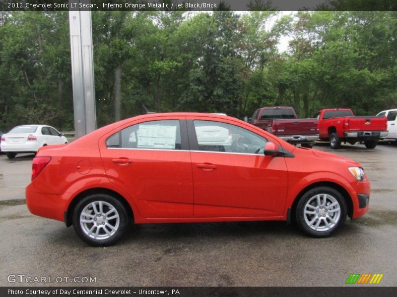 Inferno Orange Metallic / Jet Black/Brick 2012 Chevrolet Sonic LT Sedan