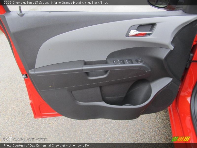 Inferno Orange Metallic / Jet Black/Brick 2012 Chevrolet Sonic LT Sedan