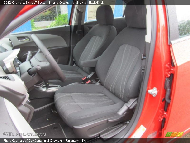Inferno Orange Metallic / Jet Black/Brick 2012 Chevrolet Sonic LT Sedan