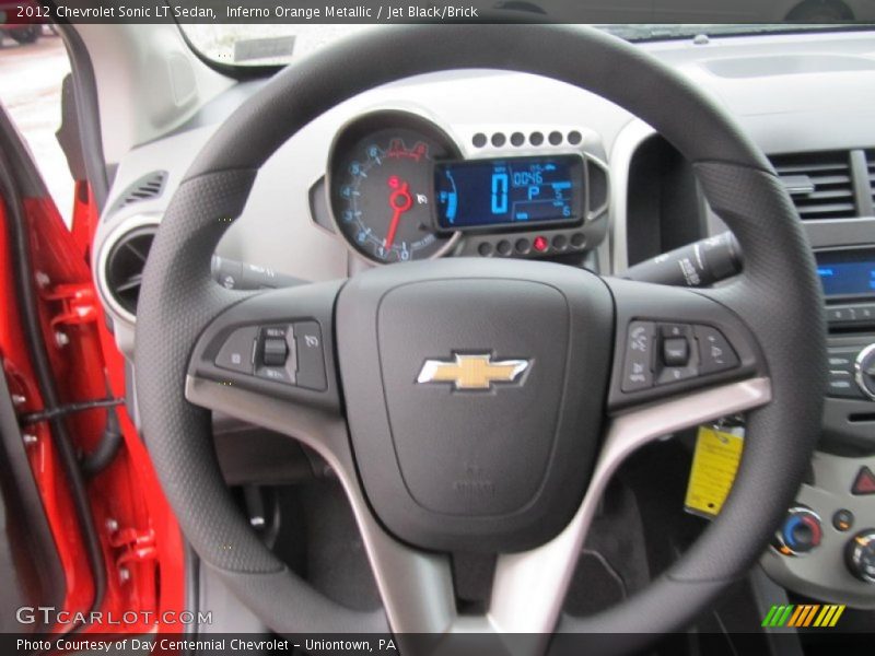 Inferno Orange Metallic / Jet Black/Brick 2012 Chevrolet Sonic LT Sedan