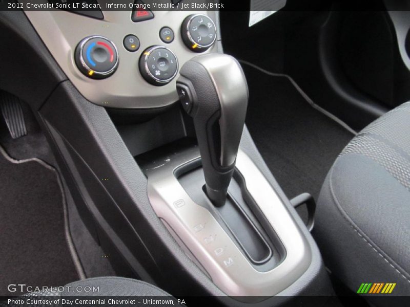 Inferno Orange Metallic / Jet Black/Brick 2012 Chevrolet Sonic LT Sedan