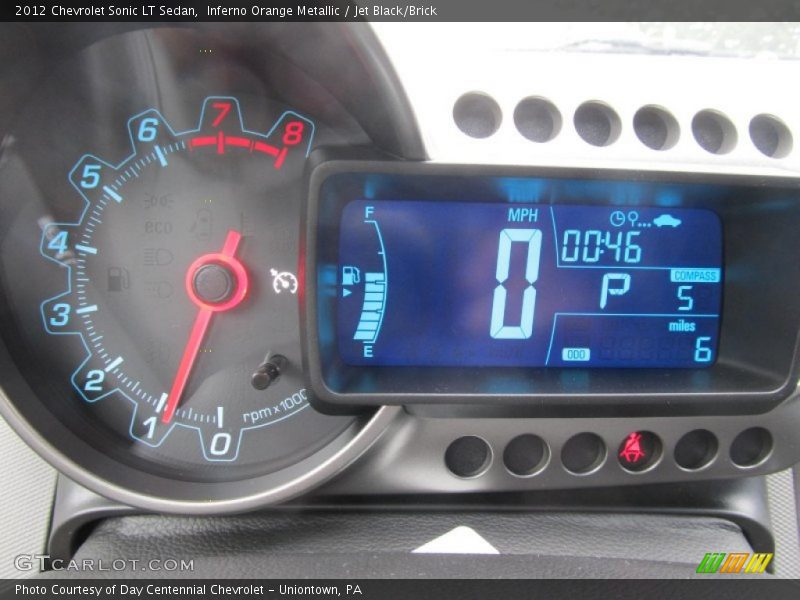 Inferno Orange Metallic / Jet Black/Brick 2012 Chevrolet Sonic LT Sedan