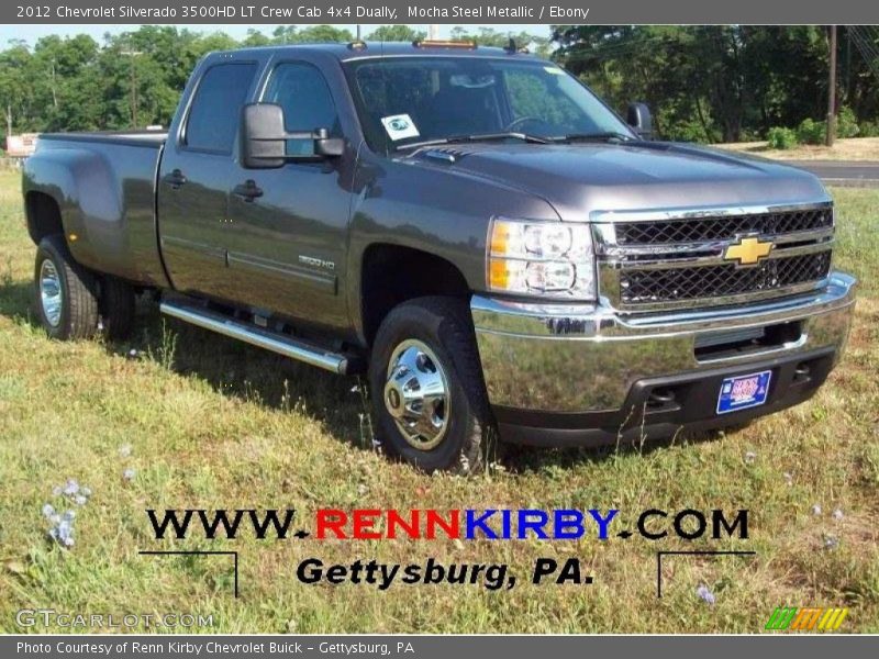 Mocha Steel Metallic / Ebony 2012 Chevrolet Silverado 3500HD LT Crew Cab 4x4 Dually