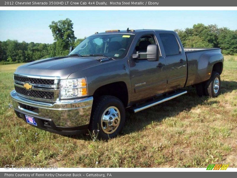 Mocha Steel Metallic / Ebony 2012 Chevrolet Silverado 3500HD LT Crew Cab 4x4 Dually