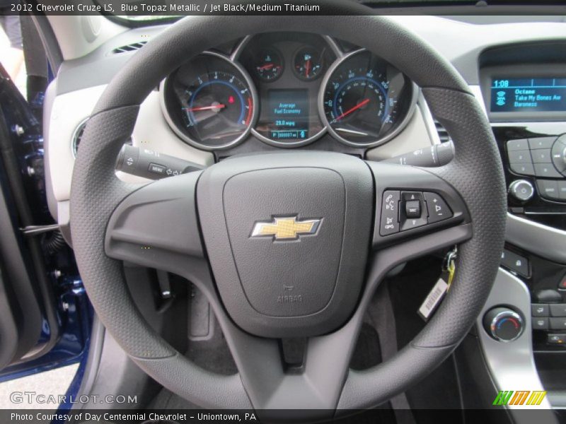 Blue Topaz Metallic / Jet Black/Medium Titanium 2012 Chevrolet Cruze LS