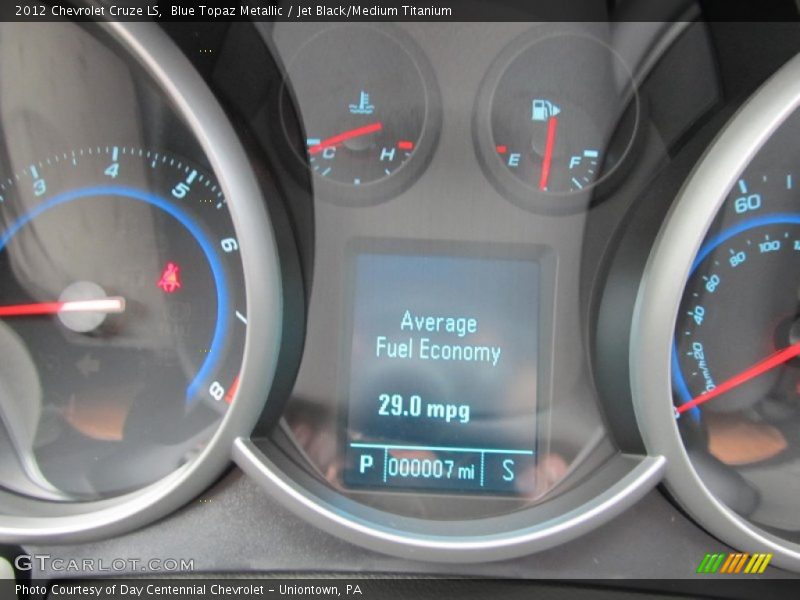 Blue Topaz Metallic / Jet Black/Medium Titanium 2012 Chevrolet Cruze LS