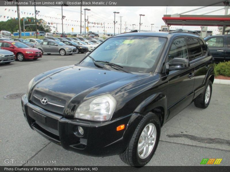 Obsidian Black Metallic / Gray 2007 Hyundai Tucson Limited 4WD