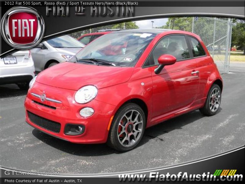 Rosso (Red) / Sport Tessuto Nero/Nero (Black/Black) 2012 Fiat 500 Sport
