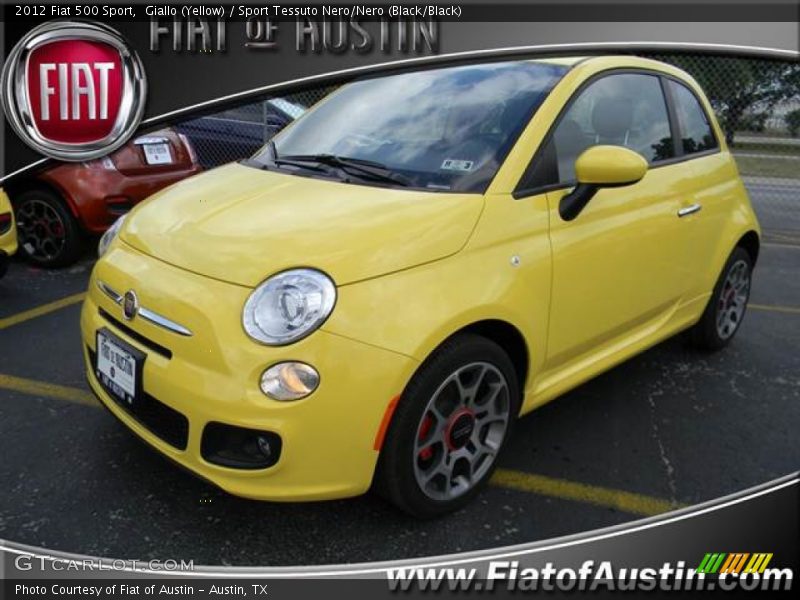 Giallo (Yellow) / Sport Tessuto Nero/Nero (Black/Black) 2012 Fiat 500 Sport