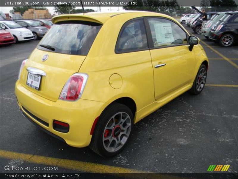 Giallo (Yellow) / Sport Tessuto Nero/Nero (Black/Black) 2012 Fiat 500 Sport