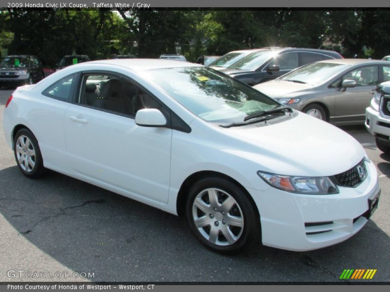 Taffeta White / Gray 2009 Honda Civic LX Coupe
