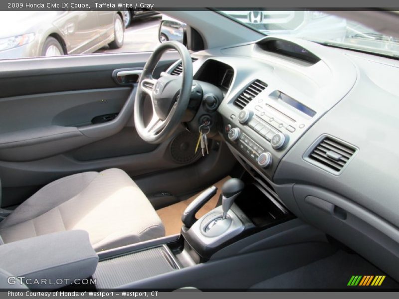 Taffeta White / Gray 2009 Honda Civic LX Coupe
