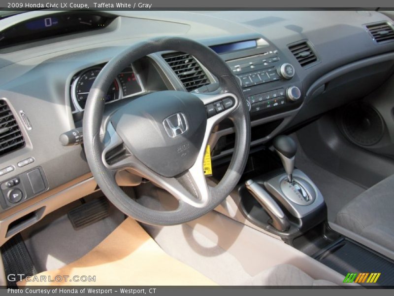Taffeta White / Gray 2009 Honda Civic LX Coupe