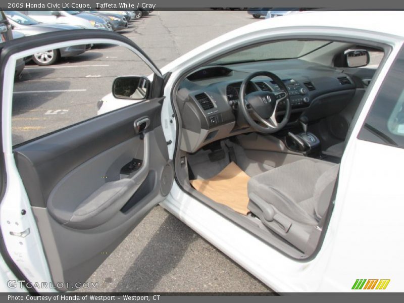 Taffeta White / Gray 2009 Honda Civic LX Coupe