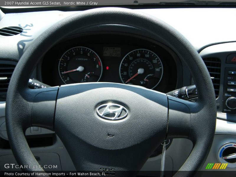 Nordic White / Gray 2007 Hyundai Accent GLS Sedan