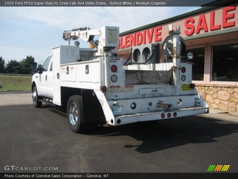 Oxford White / Medium Graphite 2003 Ford F550 Super Duty XL Crew Cab 4x4 Utility Crane