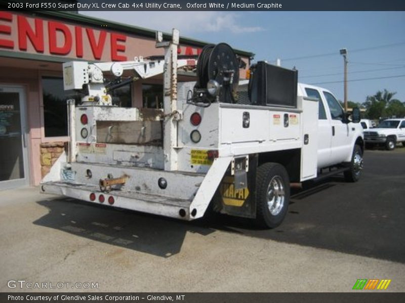Oxford White / Medium Graphite 2003 Ford F550 Super Duty XL Crew Cab 4x4 Utility Crane