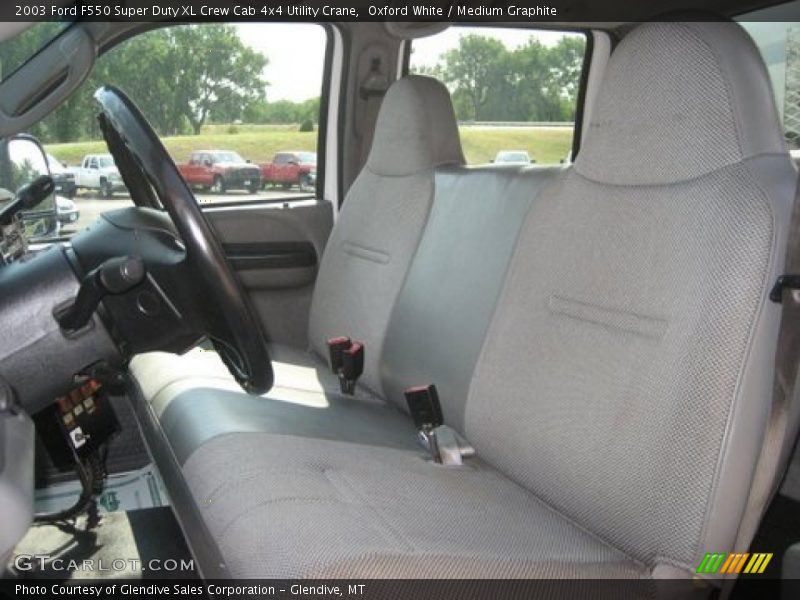 Oxford White / Medium Graphite 2003 Ford F550 Super Duty XL Crew Cab 4x4 Utility Crane