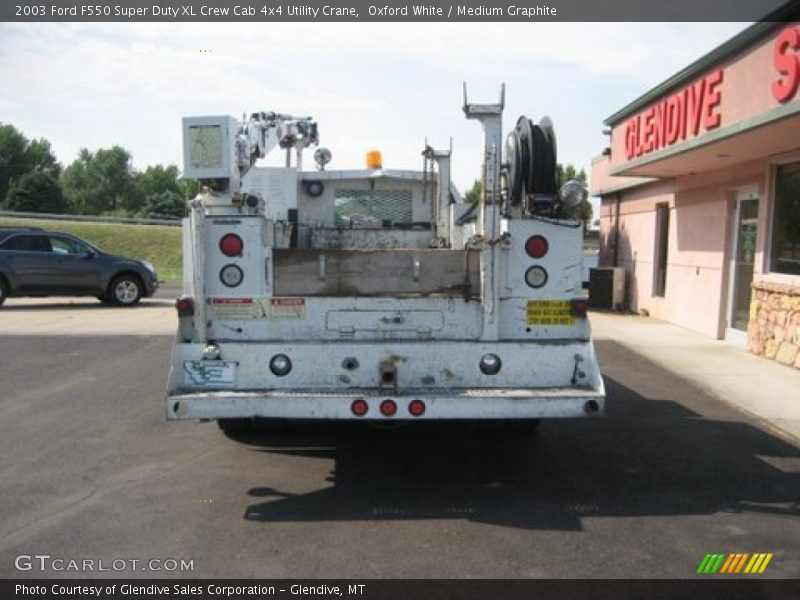 Oxford White / Medium Graphite 2003 Ford F550 Super Duty XL Crew Cab 4x4 Utility Crane