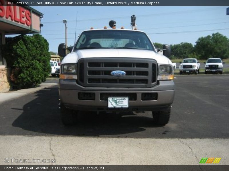 Oxford White / Medium Graphite 2003 Ford F550 Super Duty XL Crew Cab 4x4 Utility Crane