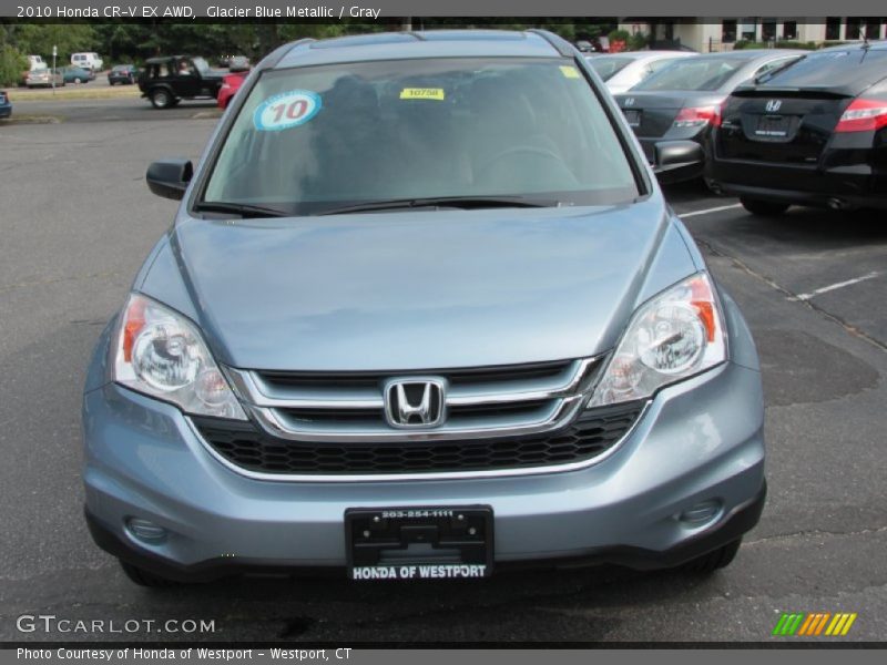 Glacier Blue Metallic / Gray 2010 Honda CR-V EX AWD