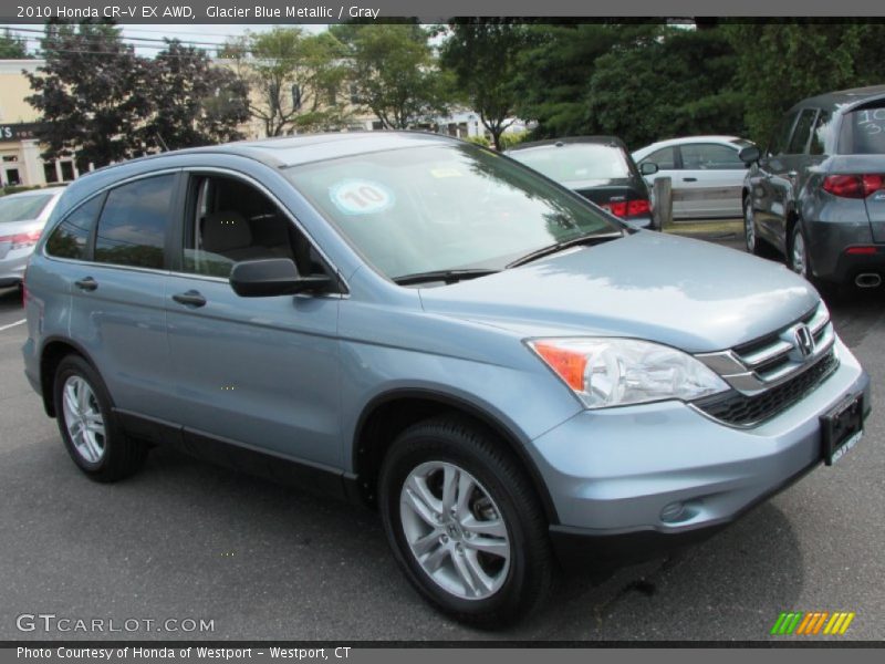 Glacier Blue Metallic / Gray 2010 Honda CR-V EX AWD