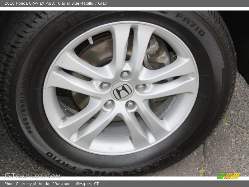 Glacier Blue Metallic / Gray 2010 Honda CR-V EX AWD